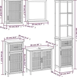 Vidaxl Ensemble de meubles de salle de bain 5 pcs bois massif de noyer* Meuble Wc