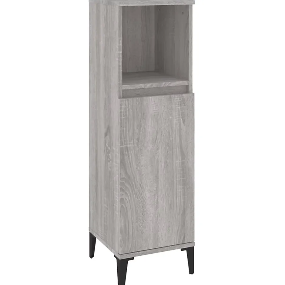 Vidaxl Ensemble de meubles de salle de bain 3 pcs Sonoma gris