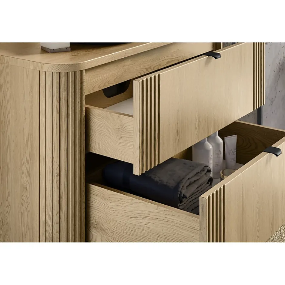 Meublorama Ensemble de salle de bain KORI : meuble sous vasque 100cm et plan vasque
