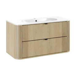 Meublorama Ensemble de salle de bain KORI : meuble sous vasque 100cm et vasque à encastrer