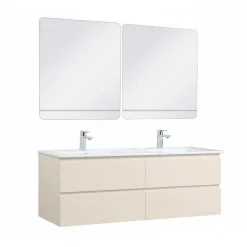 Mob-In Ensemble double vasque SORRENTO 120cm avec vasque, robinets et miroirs* Meuble Vasque
