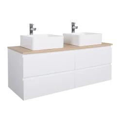 Mob-In Ensemble double vasque suspendu SORRENTO 120cm* Ensemble Meuble De Salle De Bains