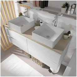 Mob-In Ensemble double vasque suspendu SORRENTO 120cm* Ensemble Meuble De Salle De Bains