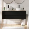 Mob-In Ensemble double vasque suspendu SORRENTO avec vasques et robinets 120 cm* Ensemble Meuble De Salle De Bains
