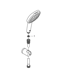Grohe Ensemble douchette 2 jets + support + flexible chrome, Vitalio Comfort 100* Pommeau De Douche, Flexible Et Barre De Douche