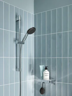 Grohe Ensemble douchette 3 jets + flexible + barre chrome, Vitalio Start 100