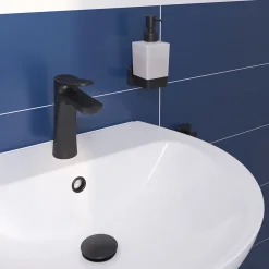 GoodHome Ensemble lavabo et colonne en céramique blanc Tasi* Lavabo
