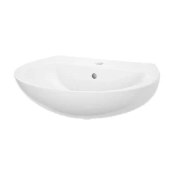 GoodHome Ensemble lavabo et colonne en céramique blanc Tasi* Lavabo