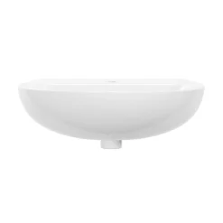 GoodHome Ensemble lavabo et colonne en céramique blanc Tasi* Lavabo