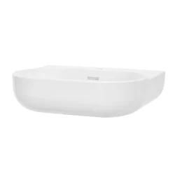 GoodHome Ensemble lavabo et colonne en céramique blanc Cavally* Lavabo