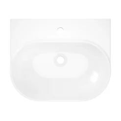GoodHome Ensemble lavabo et colonne en céramique blanc Cavally* Lavabo