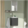 Mob-In Ensemble lave-mains angle suspendu SKINO avec robinet et armoire d'angle
