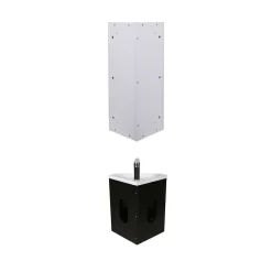 Mob-In Ensemble lave-mains angle suspendu SKINO avec robinet et armoire d'angle