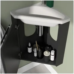 Mob-In Ensemble lave-mains angle suspendu SKINO avec robinet et armoire d'angle