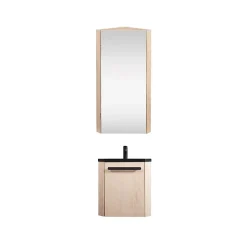 Mob-In Ensemble lave-mains angle SKINO avec robinet et armoire* Lave-Mains
