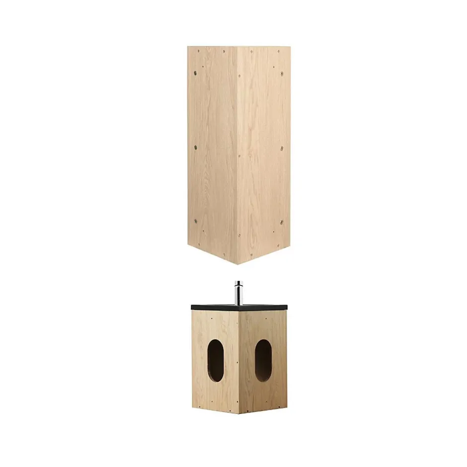Mob-In Ensemble lave-mains angle SKINO avec robinet et armoire* Lave-Mains