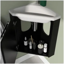 Mob-In Ensemble lave-mains d'angle SKINO + vasque + armoire de toilette