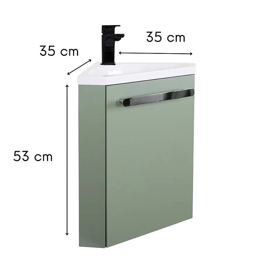 Mob-In Ensemble lave-mains d'angle suspendu SKINO avec robinet noir