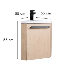 Mob-In Ensemble lave-mains d'angle suspendu SKINO avec robinet noir* Lave-Mains