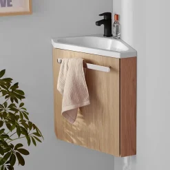 Mob-In Ensemble lave-mains d'angle suspendu SKINO avec robinet noir* Lave-Mains