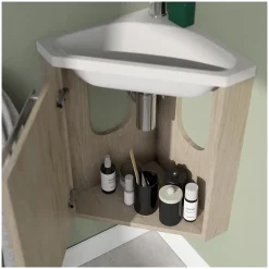 Mob-In Ensemble lave-mains d'angle SKINO + vasque + armoire de toilette* Lave-Mains