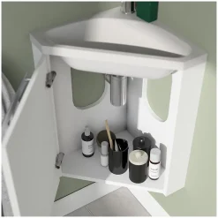 Mob-In Ensemble lave-mains d'angle SKINO + vasque + armoire de toilette* Lave-Mains