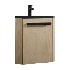 Mob-In Ensemble lave-mains d'angle suspendu SKINO avec robinet noir