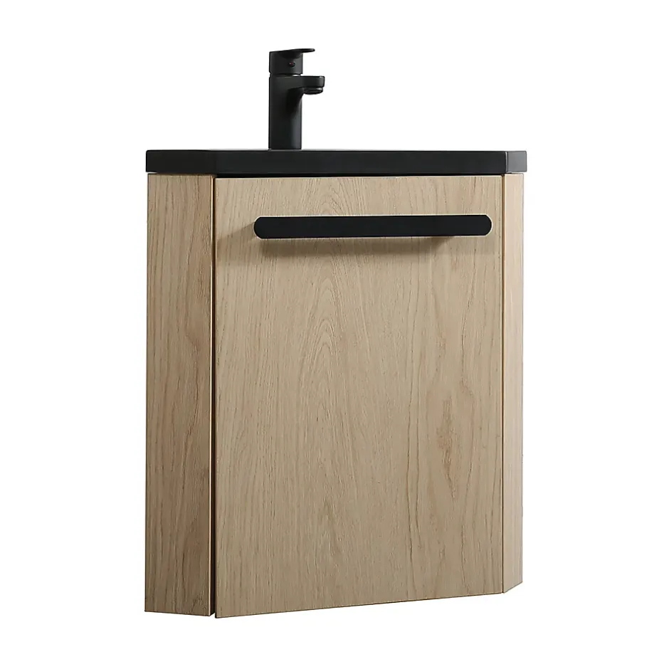 Mob-In Ensemble lave-mains d'angle suspendu SKINO avec robinet noir
