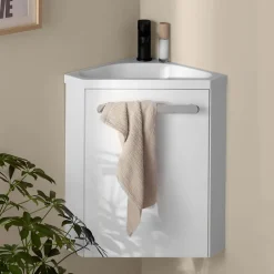 Mob-In Ensemble lave-mains d'angle suspendu SKINO avec robinet noir