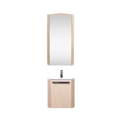 Mob-In Ensemble lave-mains d'angle SKINO suspendu avec armoire miroir* Lave-Mains