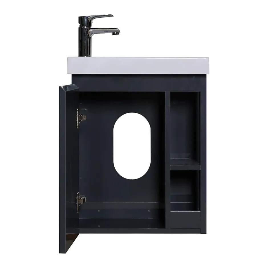 Mob-In Ensemble lave-mains HAMPTON avec robinet chromé et miroir