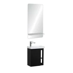 Mob-In Ensemble lave-mains HAMPTON avec rangement latéral et miroir tablette