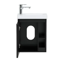 Mob-In Ensemble lave-mains HAMPTON avec rangement latéral et miroir tablette