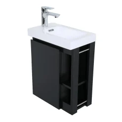 Mob-In Ensemble lave-mains HAMPTON avec rangement latéral et miroir tablette