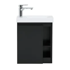 Mob-In Ensemble lave-mains HAMPTON avec rangement latéral et miroir tablette