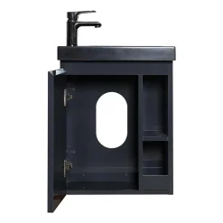Mob-In Ensemble lave-mains HAMPTON avec rangement latéral et robinet noir