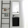 Mob-In Ensemble lave-mains HAMPTON avec robinet noir et miroir tablette* Lave-Mains
