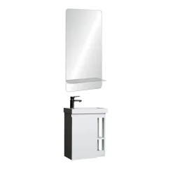 Mob-In Ensemble lave-mains HAMPTON avec robinet chromé et miroir