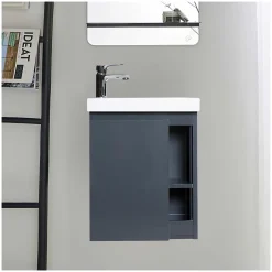 Mob-In Ensemble lave-mains HAMPTON avec rangement latéral avec robinet chromé