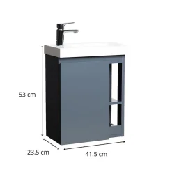 Mob-In Ensemble lave-mains HAMPTON avec rangement latéral avec robinet chromé