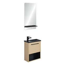Mob-In Ensemble lave-mains NIKA avec niche, robinet et miroir tablette