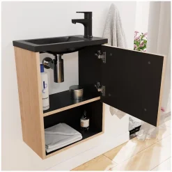 Mob-In Ensemble lave-mains NIKA avec niche et miroir tablette* Lave-Mains