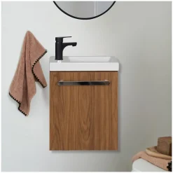 Mob-In Ensemble lave-mains suspendu NEVADA avec robinet noir* Lave-Mains