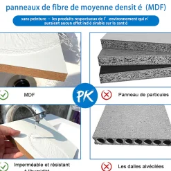 AICA Sanitaire Ensemble meuble 80 cm anthracite avec 2 tiroirs, lavabo céramique + Miroir Bluetooth tricolore + colonne, suspendu