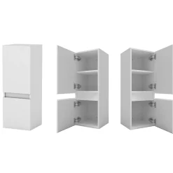 AICA Sanitaire Ensemble meuble 2 vasque L.120cm 4 tiroirs + lavabo + LED miroir + colonne,blanc,A