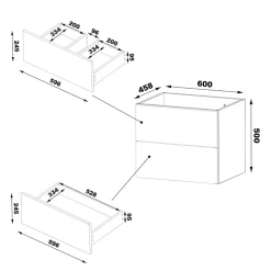 Petits-Meubles Ensemble meuble double vasque 120cm et colonne Viggo Bois* Ensemble Meuble De Salle De Bains