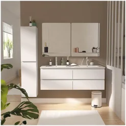 Mob-In Ensemble meuble double vasque SORRENTO 120cm avec plan céramique* Ensemble Meuble De Salle De Bains