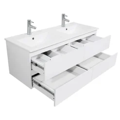 Mob-In Ensemble meuble double vasque SORRENTO 120cm avec plan céramique* Ensemble Meuble De Salle De Bains