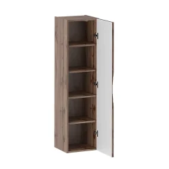 Petits-Meubles Ensemble meuble double vasque encastree 120cm et colonne Tao Bois