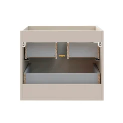 Petits-Meubles Ensemble meuble double vasque encastree 120cm et colonne Azel Cachemire